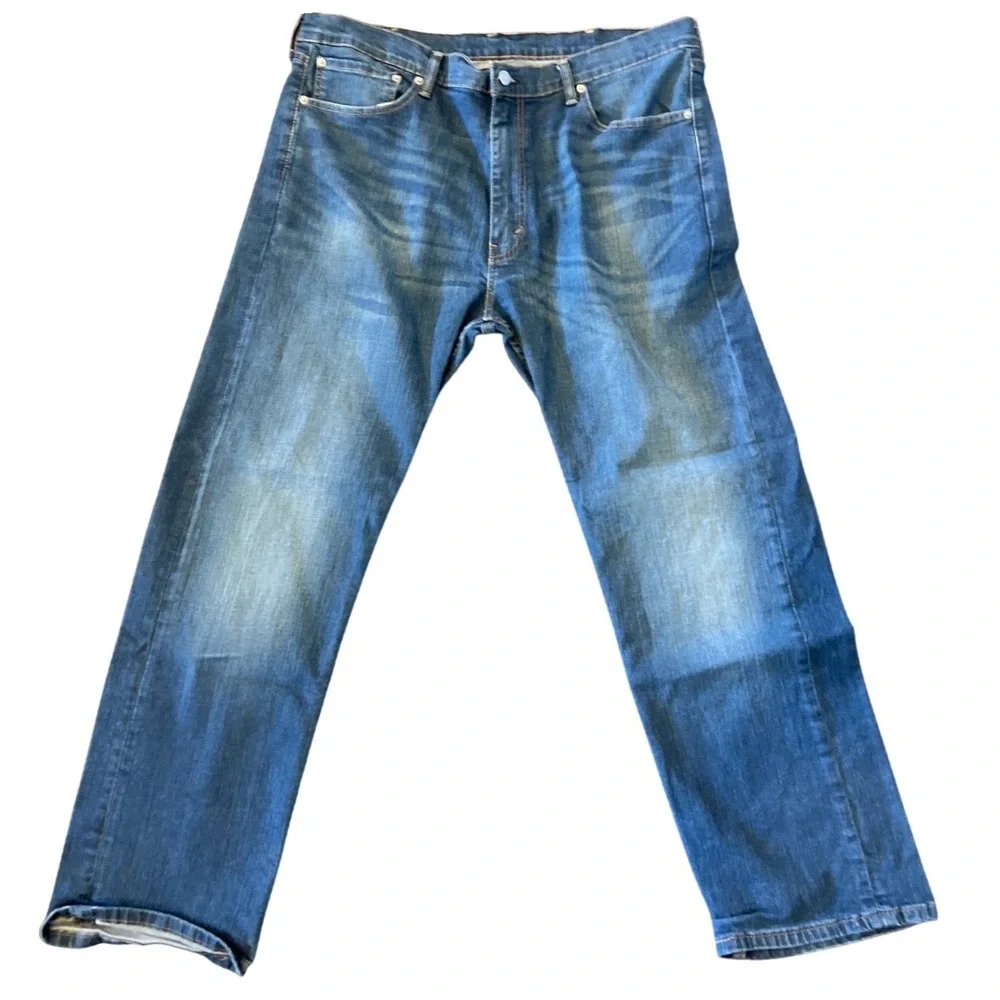 Levi's 505 Jeans Mens 40x30‎ Blue Regular Fit  Straight Leg Denim Dark